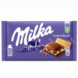 Milka з кремовою начинкою та печивом